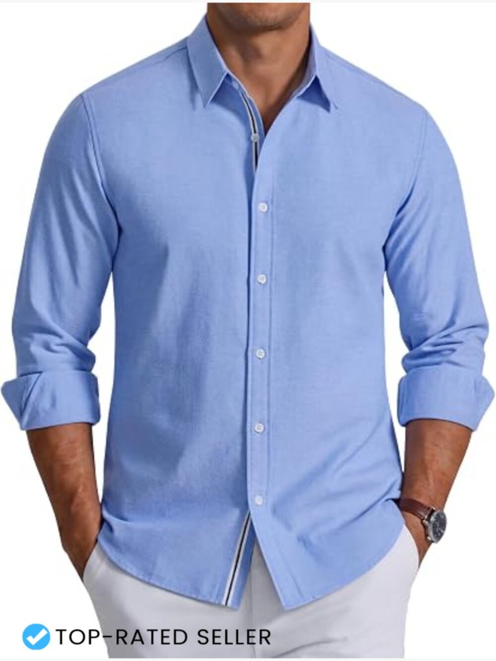 Men's Oxford Button Down Shirt Long Sleeve Casual Business Dress Untucked